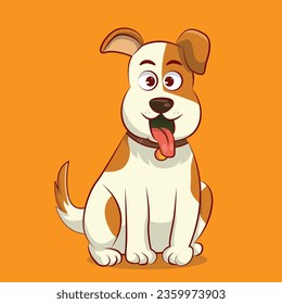 cute dog cartoon ilustration standing