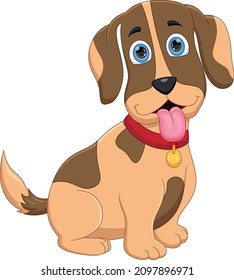 cute dog cartoon isolated on white background
