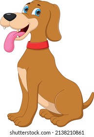 cute dog cartoon isolated on white background