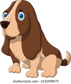 Cute dog cartoon isolated on white background