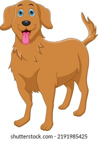 cute dog cartoon isolated on white background