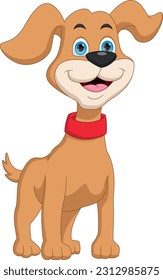 cute dog cartoon isolated on white background