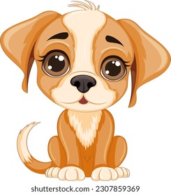 Cute dog cartoon isolated sitting illustration