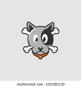 cute dog cartoon logo icon vector