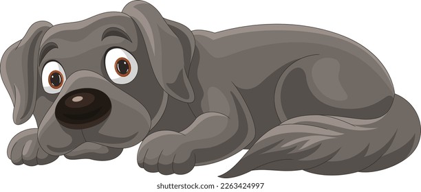 Cute dog cartoon lying down