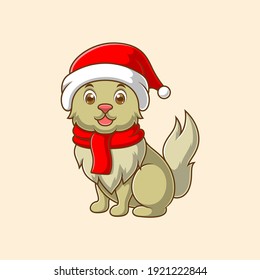 cute dog cartoon on colorful background