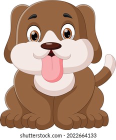 cute dog cartoon on white background