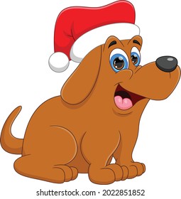cute dog cartoon on white background