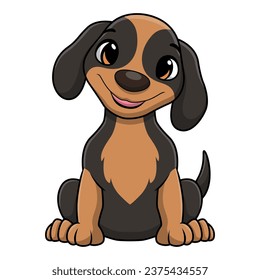 Cute dog cartoon on white background