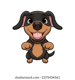 Cute dog cartoon on white background