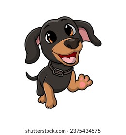 Cute dog cartoon on white background