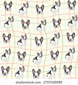 Dibujos animados lindos del perro para los patrones y los fondos.