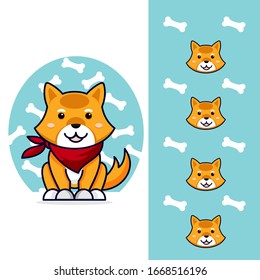 Cute dog cartoon premium vector