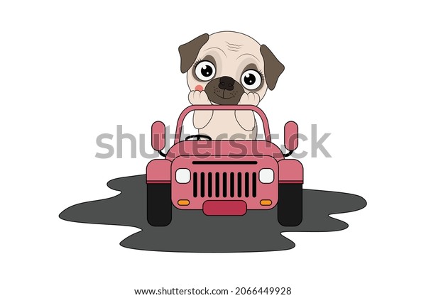 cute dog cartoon ride\
car