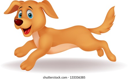 Cute dog cartoon running