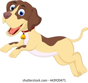Cute dog cartoon running