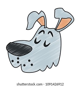 Cute dog cartoon scribble