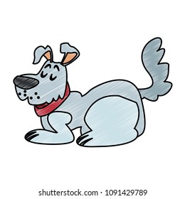 Cute dog cartoon scribble