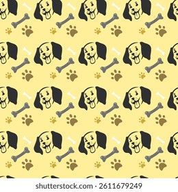 cute dog cartoon seamless pattern design