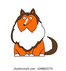 Cute dog. Cartoon. Shetland Sheepdog