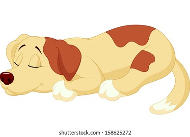 Cute dog cartoon sleeping