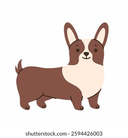 Cute dog in cartoon style. Flat vector illustration.