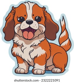 cute dog cartoon style, dog sticker