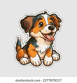 cute dog cartoon style, dog stiker
