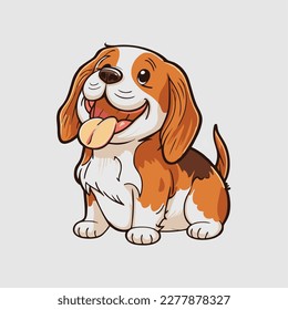 cute dog cartoon style, dog stiker