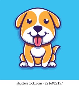 Cute dog Cartoon Vector Icon Illustration. Animal Nature Icon Concept Isolated Premium Vector