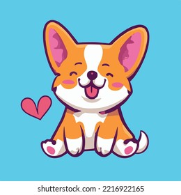 Ilustración del icono del vector de dibujos animados de perros. Icono de naturaleza animal Concepto Vector Premium aislado