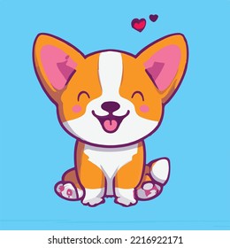 Cute dog Cartoon Vector Icon Illustration. Animal Nature Icon Concept Isolated Premium Vector