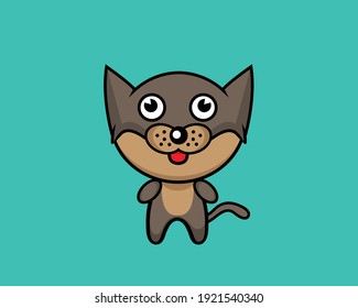 Cute dog cartoon vector illustration.