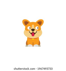 Cute dog cartoon vector on a white background