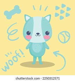 cute dog cartoon vector style