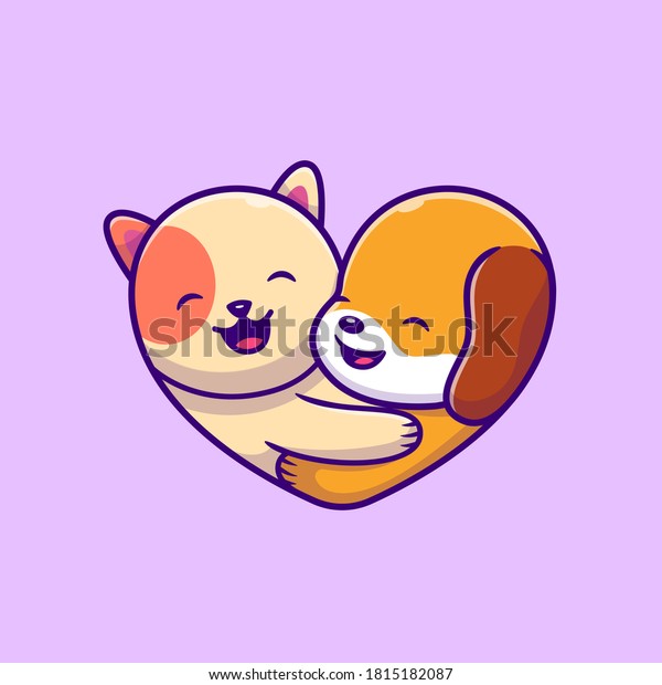 Cute Dog Cat Logo Cartoon Vector Stock Vector (Royalty Free) 1815182087