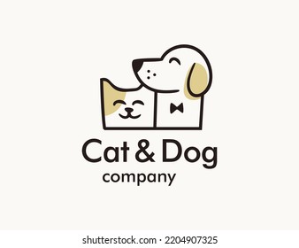 Cute dog and cat logo design for pet store