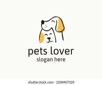 Cute dog and cat logo design for pet store