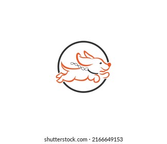 Cute Dog Cat Pet Logo Vector Icon Line Art Design Template.