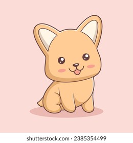 Cute Dog Character Design Illustration