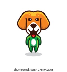 Cute Dog character design for the logo and also design t-shirts and others as you wish