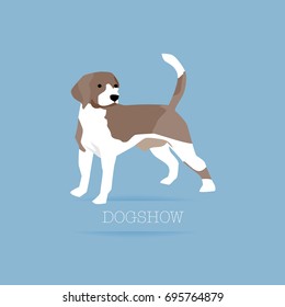 Cute dog character, illustration and flat design.