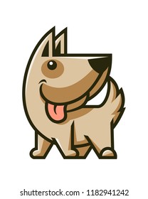 Cute dog character mascot. Smiling puppy icon