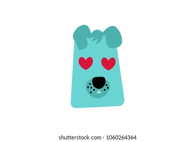 Cute Dog Character . Vector Illustration. Isolated on white background.