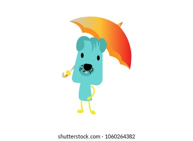 Cute Dog Character . Vector Illustration. Isolated on white background.