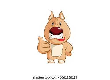 Cute Dog Character. Vector Illustration. Isolated on white background.