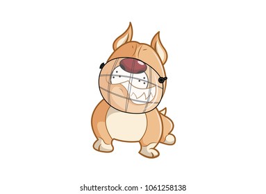 Cute Dog Character. Vector Illustration. Isolated on white background.