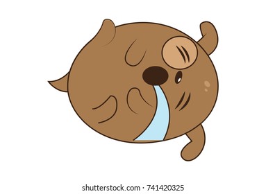 Cute Dog Character . Vector Illustration. Isolated on white background.