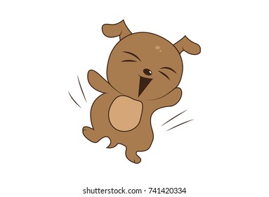 Cute Dog Character . Vector Illustration. Isolated on white background.