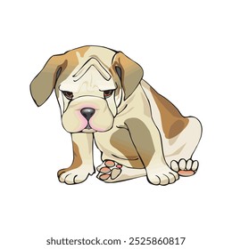 Cute Dog characters playing happily